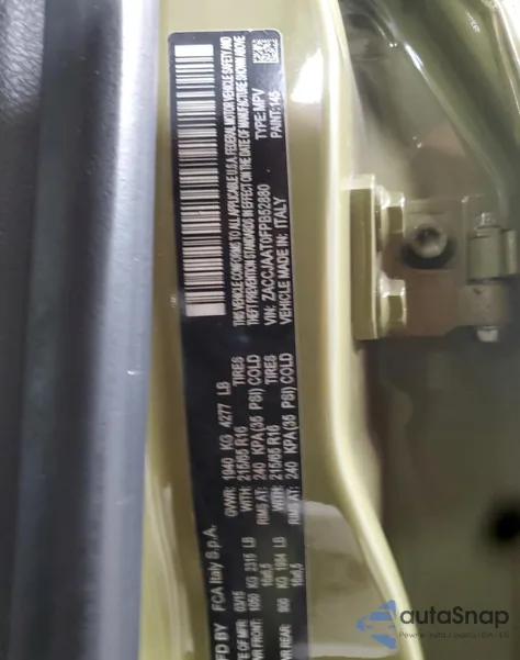 2015 Jeep Renegade Sport из США, поврежденный, VIN ZACCJAAT0FPB52880